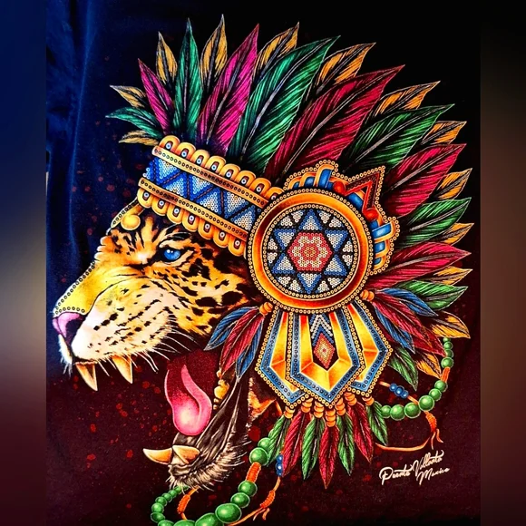 MANO SANTA Colorful Graphic T-Shirt with Leopard Design - Picture 5 of 6